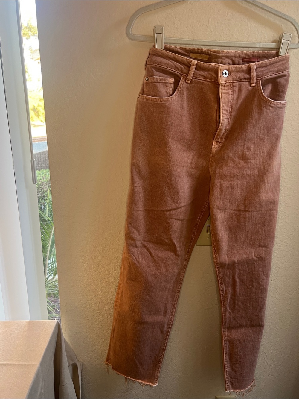 Pilcro Cropped Ankle Jeans in Rust
